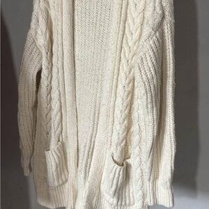 Lucky Brand Cream Cable Knit Cardigan